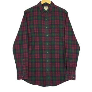 L.L. BEAN Vintage Plaid Flannel Button Down Shirt L TALL
